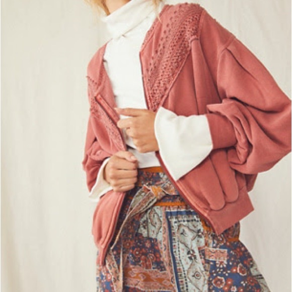 Free People Jackets & Blazers - NWT Free People True Blue Solid Jacket - Pink